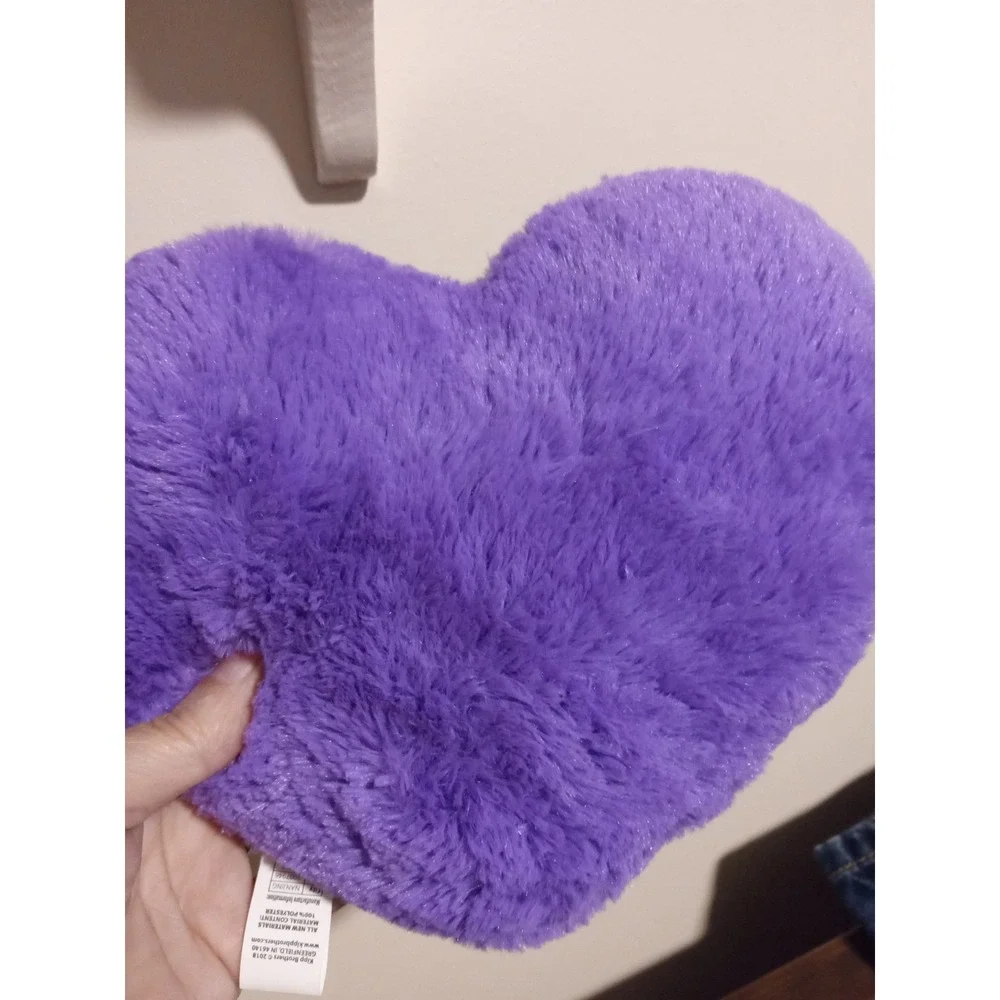 Kipp Brothers Purple Faux Fur Heart Plush Pillow Crazy For You Red Metallic 2018